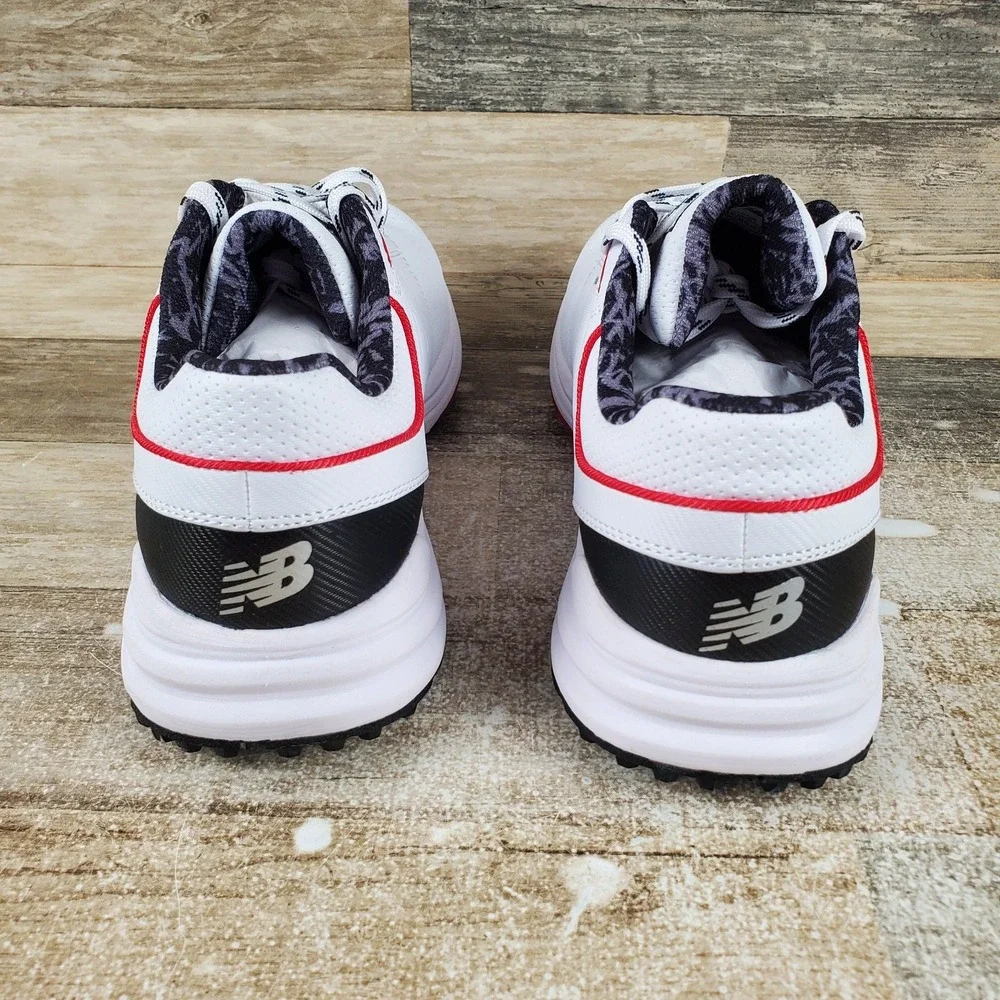 New Balance Brighton Mens Golf Cleats Sz 9 White Leather Lace Up Low Top Sneaker